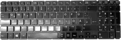 Produktbild von DE schwarz Glossy Tastatur mit Beleuchtung ohne Rahm kompatibel für Toshiba Satellite L50-B