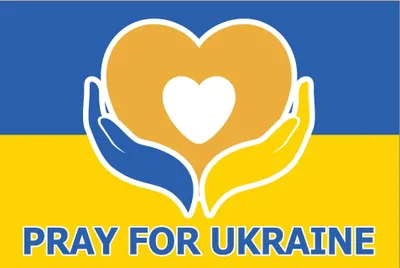 Flagge Ukraine Pray for Ukraine 150x90 cm Polyester 100D