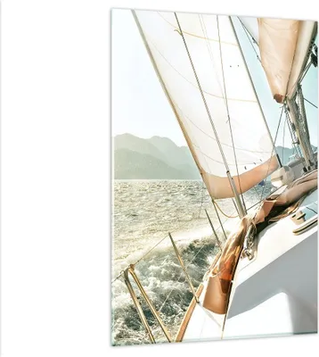 Produktbild von Bilder auf glas - Einteilig - Yacht Segeln So - 80x120cm - Glasbilder - Wandbilder - Bilder - zum Aufhängen bereit - Wanddekoration aus Glas - Glas Bilder - Wandbild auf Glas - GPA80x120-4847