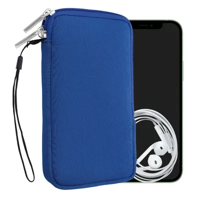 Produktbild von kwmobile Handytasche für Smartphones L - 6,5" - Neopren Handy Hülle Baltik Blau - Handy Tasche 16,5 x 8,9 cm Innenmaße