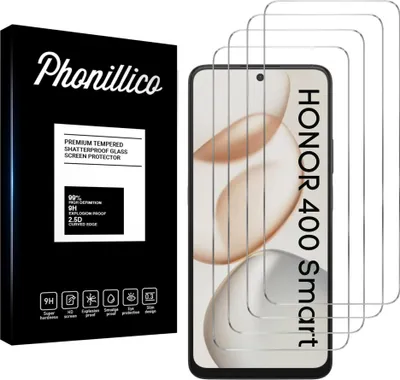 Produktbild von Hartglas für Honor 400 SMART [4 Stück] Displayschutzfolie Screen Protector Film Anti-Kratzer Glas Resistant Phonillico®
