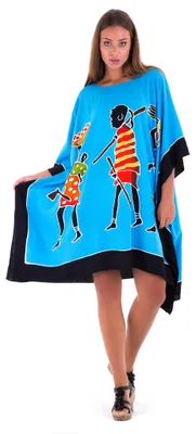 Produktbild von Damenponcho-Kleid, kurzes Tunikakleid zum Schwimmen, erhältlich in großen Größen