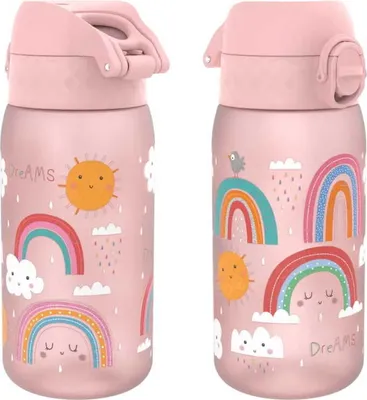 Immagine prodotto di ION8 | Borraccia Recyclon 350 ml - Rosa arcobaleno - Senza BPA - Leggera e sicura
