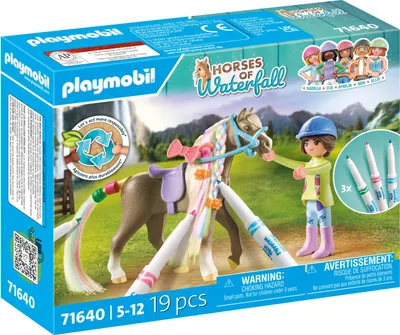 Produktbild von PLAYMOBIL Horses of Waterfall 71640 Kreativset mit Pferd und Stiften, inklusive Einer Figur, einem Pferd und DREI Crayola Stiften, künstlerisches Spielzeug für Kinder ab 5 Jahren
