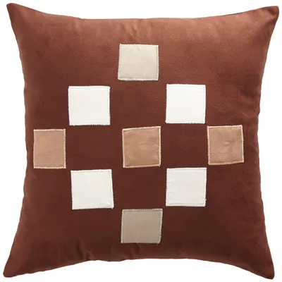 Kissenbezug 40x40 cm, Imitations-Suede, Braun, mit Reißverschluss