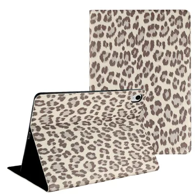 Productafbeelding van Selencia Sabi Bookcase met panterprint voor de Samsung Galaxy Tab S11 - Soft Ivory