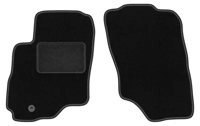Produktbild von Velours-Fußmatten Vorne passend für Mitsubishi Outlander I (SUV, Bj. 2001-2006) –  schwarz, passgenau, mit Befestigungen set 2 Stk. - STANDARD