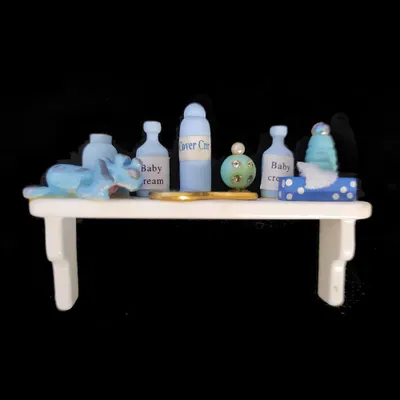 Produktbild von Regal und Zubehör für Puppenhaus Badezimmer