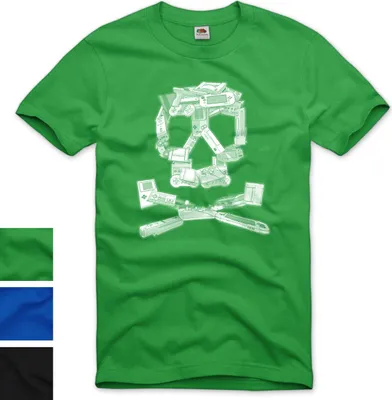 Produktbild von style3 Gamer Totenkopf Herren T-Shirt super konsole kart NES SNES zelda mario sonic wii, Größe:5XL, Farbe:Blau