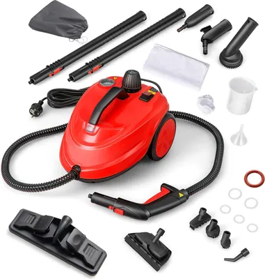 Produktbild von GOPLUS Dampfreiniger 2000 W, Reinigungsmaschine mit 1,8 L Tank, 108 m² Flächenleistung, 8 Min. Aufheizzeit, Dampfbesen mit professionellem Zubehörset