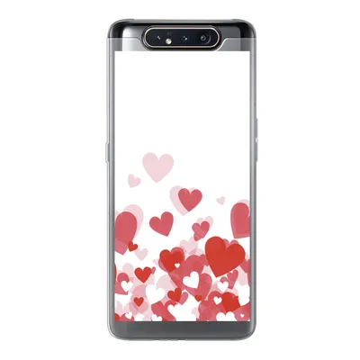 Produktbild von MuchoWow® Handyhülle Schutzhülle Hülle für Samsung Galaxy A80 Eine Illustration eines Regens der Herzen Silikon Softcase Handy Hülle - Schutzdeckel
