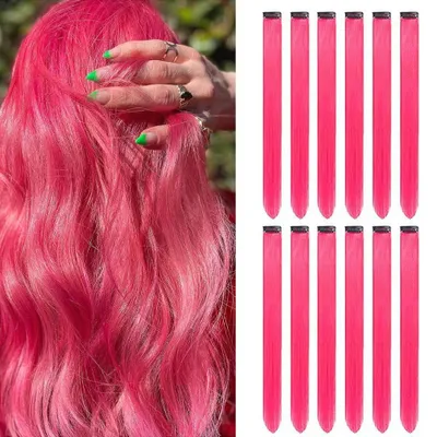 Produktbild von Tape Extensions In 55 cm - 10 Stück Kunsthaar Haarteile - Clip Haarverlängerungen für Damen - Pferdeschwanz Haarteil - für Party Styling - Rot