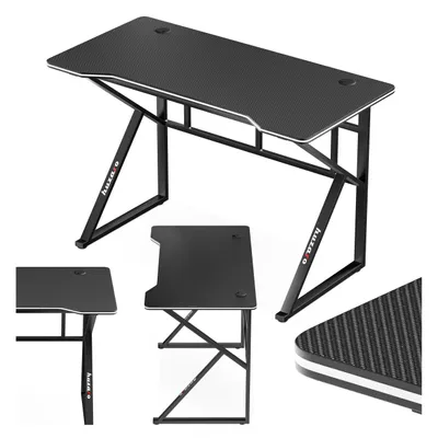 Obrázek produktu pro Huzaro Hero 1.6 | počítačový stůl | 120 x 60 cm | dvě kabelové průchodky ocelová konstrukce | herní domácí kancelář | černá