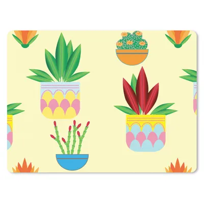 Produktbild von MuchoWow® Mauspad Mousepad Pflanzen - Blumentopf - Muster - Regenbogen 23x19 cm - Mousepads - Maus Mat - Pad - Mausunterlage - Schreibtischunterlage - Mauspad
