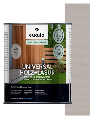 Produktbild von Eukula Universal Holzlasur, 1 Liter, Weiß