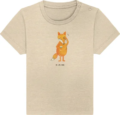Produktbild von Mr. & Mrs. Panda Babyshirt Fuchs Lord 6. - 12. Monat - Natural Raw - Geschenk, Monokel, Cocktail, Baby Kurzarmshirt, Kinder T-Shirt, , Jerseyshirt, Spruch Lustig