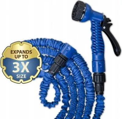 Image de Tuyau d'arrosage extensible 5-15m pistolet bleu