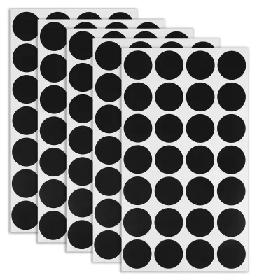 Produktbild von 140 selbstklebende Kräuteretiketten, rund, Durchmesser 3,5 cm, schwarz