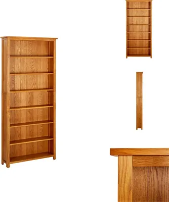 Produktbild von vidaXL Bücherregal 7 Fächer 90x22,5x200 cm Massivholz Eiche -  Bücherregale & Bücherschränke