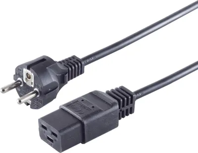 Produktbild von ShiverPeaks S/CONN maximum connectivity Netzanschlusskabel 16 A, Schutzkontaktstecker an Kaltgerätebuchse, CEE7/7-C19, 3,0m (60015-S)