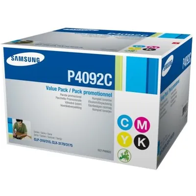 Zdjęcie produktu dla Samsung Zestaw 4 wkładów z tonerem CLT-P4092C w kolorach czarnym/błękitnym/purpurowym/żółtym, 1500 stron(y), 1000 stron(y), Czarny, Cyjan, Purpurowy, Żółty, 4 szt.