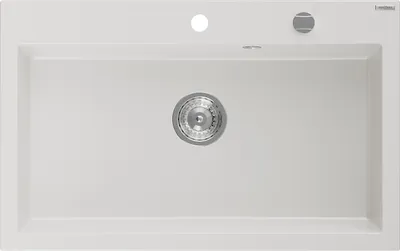 Immagine prodotto di Mexen Elix lavello da cucina in granito 1 vasca 800 x 500 mm, bianco, sifone cromato - 6527801005-20