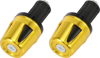 Produktbild von Paar 17mm Motorrad Hand Griffe Lenker Endkappen Stecker Goldton