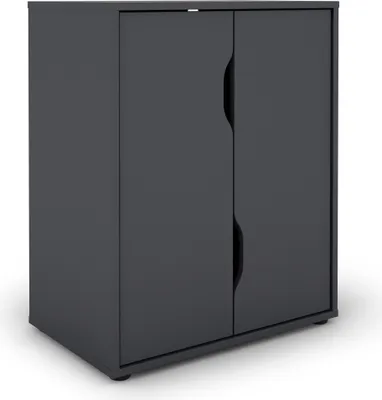 Produktbild von byLIVING Aktenschrank BELFAST / mit viel Stauraum / 2 Türen / Melamin Anthrazit / B 60, H 76,5, T 37 cm