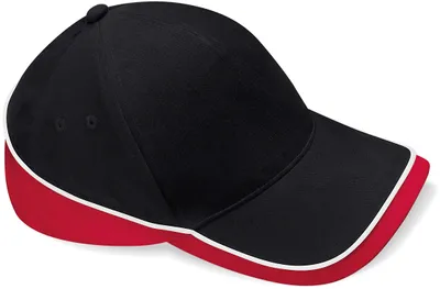 Image de Beechfield B171 | Teamwear Competition Cap / Casquette / Bonnet / Chapeau - Couleur : Black/Classic Red/White - Taille : One Size
