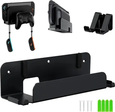 Produktbild von Tolesum Wandhalterung kompatibel für Nintendo Switch 2,Switch Metall WandHalterung/Controller Ständer Zubehör mit Hohles Design Schnelle Wärmeableitung für NS Switch 2 Konsole