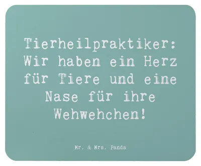 Produktbild von Mr. & Mrs. Panda Mousepad Spruch Tierheilpraktiker Herz - Meeresbrise - Geschenk, Mouse Pad, Natürliche Tierheilkunde, computer mauspad, Liebe zu Tieren, Beruf, Tierwohl