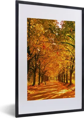 Produktbild von MuchoWow® Gerahmtes Poster Wald - Herbst - Jahreszeiten - Ländlich 40x60 cm - Poster mit Schwarzem Bilderrahmen Wandposter Rahmen Foto Bilder - Poster in Rahmen