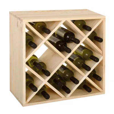Produktbild von Weinregal 52 cm, Modul RAUTEN, Holz natur