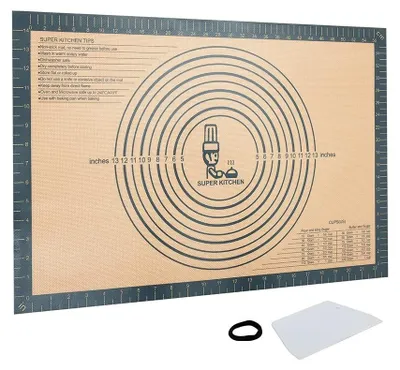 Productafbeelding van Grote Silicone Bakmat met Deegsnijder 60x40cm