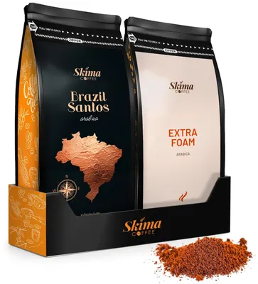 Produktbild von Gemahlener Kaffee 2 x 500 g MIT CREMA/BRASILIEN SANTOS ARABICA frisch geröstet + Tassenuntersetzer