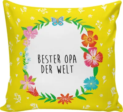 Produktbild von Mr. & Mrs. Panda kuschelkissen 40x40 Opa - Weiß - Geschenk, Couchkissen, kissen für sofa, Grossvater, Dekokissen, Deko, Enkelin, Opi. Großpapa, Großeltern, Enkel, Polster
