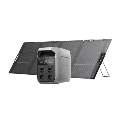 Produktbild von ECOFLOW DELTA 3 Plus Tragbare Powerstation 1 024 Wh mit 220 W Solarpanel, 1 000 W Solareingang, LiFePO4 Batterie, Solargenerator für Notstrom, Camping