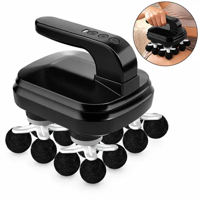 Produktbild von Mini Massagepistole, Faszienpistole mit 16 Massageköpfen, 9 Stufen & LCD Display, kabelloses Muskelmassagegerät für Sport und Entspannung