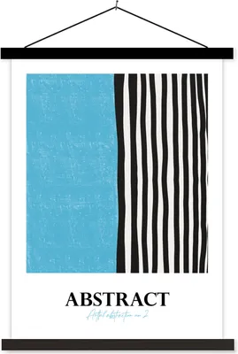 Produktbild von MuchoWow® Textilposter Blau - Muster - Abstrakt 60x80 cm mit schwarzem Rahmen - Plakathalter
