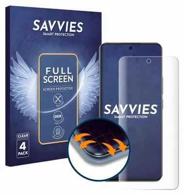 Produktbild von 4x Savvies Fullscreen Schutzfolie für realme 14 Pro Plus Displayschutz Folie Fullcover Klar Transparent