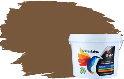 Produktbild von RyFo Colors Seidenlatex Trend Brauntöne Dunkelbraun 3l  - bunte Innenfarbe, weitere Braun Farbtöne und Größen erhältlich