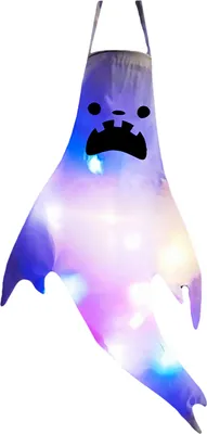 Produktbild von Halloween-Haengeleuchte Geisterfoermige LED-Geisterlampe Batteriebetriebenes haengendes buntes Geisterlicht fuer Halloween-Party-Bar-Gartendekoration im Freien