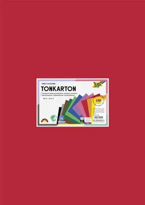 Produktbild von folia Tonkarton DIN A2 180 g/qm 12 Farben sortiert