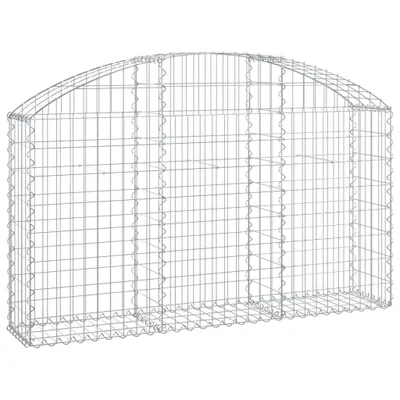 Image de vidaXL Gabion avec arc surélevé 150x30x80/100 cm Fer galvanisé