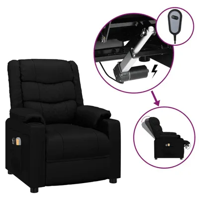 Image de vidaXL Fauteuil de massage électrique noir similicuir