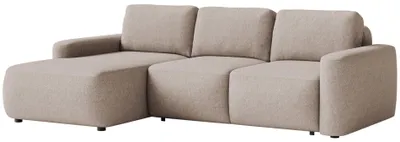 Produktbild von Selsey Carnos Mini – Ecksofa mit Schlaffunktion, Ottomane links, Chenille pflegeleicht, Beige