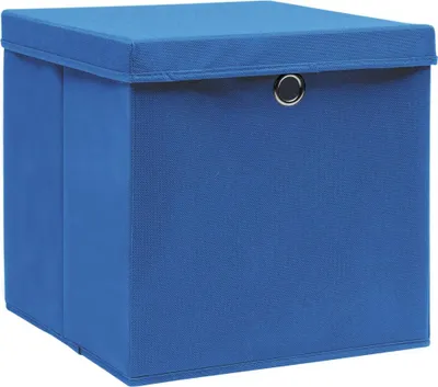 Produktbild von vidaXL Aufbewahrungsboxen mit Deckeln 4 Stk. Blau 32x32x32 cm Stoff