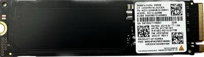 Produktbild von Samsung PM991 256GB NVMe SSD interne Festplatte  (M.2 2280, M-Key, Model:MZ-VLQ2560)