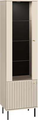 Imagen del producto de Vitrina FURNLUX Sophie, color beige, 55 cm / Color principal: Beige / Dimensiones: 55 x 190 x 40 cm