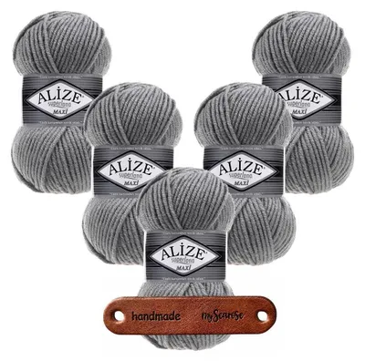 Produktbild von 5 x ALIZE Superlana Maxi 87 Coal Grey mit Label